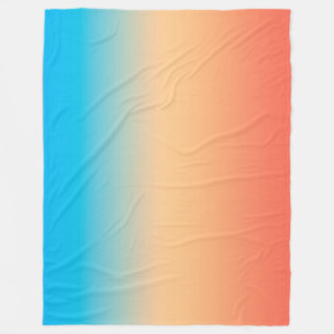 Gradiënt ombre koraal blush beige blue soft blurre fleece deken