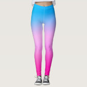 Gradiënt ombre koraal blush beige blue soft blurre leggings (Voorkant)