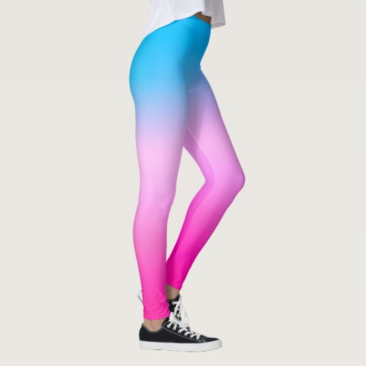 Gradiënt ombre koraal blush beige blue soft blurre leggings (Rechts)