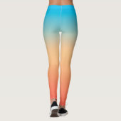Gradiënt ombre koraal blush beige blue soft blurre leggings (Achterkant)