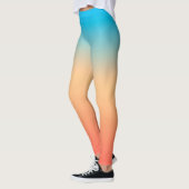 Gradiënt ombre koraal blush beige blue soft blurre leggings (Links)