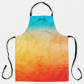Gradiënt ombre koraal blush beige blue soft blurre schort (Voorkant)