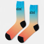Gradiënt ombre koraal blush beige blue soft blurre sokken (Links)