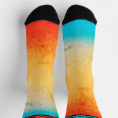 Gradiënt ombre koraal blush beige blue soft blurre sokken (Top)