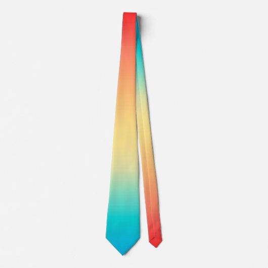 Gradiënt ombre koraal blush beige blue soft blurre stropdas (Voorkant)