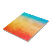 Gradiënt ombre koraal blush beige blue soft blurre tegeltje (Zijkant)