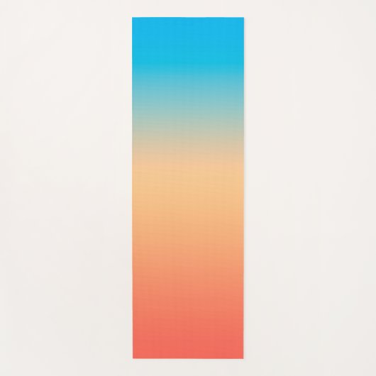 Gradiënt ombre koraal blush beige blue soft blurre yogamat (Voorkant)