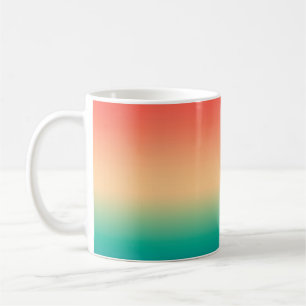 Gradiënt ombre koraal blush beige groen zacht verv koffiemok