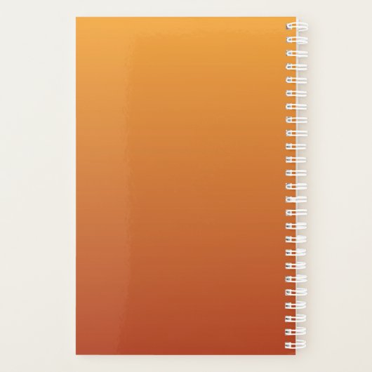 Gradient Ombre Oranje Gepersonaliseerd Planner (Achterkant)