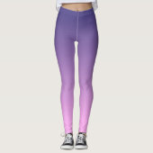 Gradiënt ombre paars tot roze leggins leggings (Voorkant)