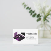 Gradient Ombre Paarse Designer Home Interior Black Visitekaartje (Staand voorkant)