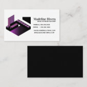 Gradient Ombre Paarse Designer Home Interior Black Visitekaartje (Voorkant / Achterkant)