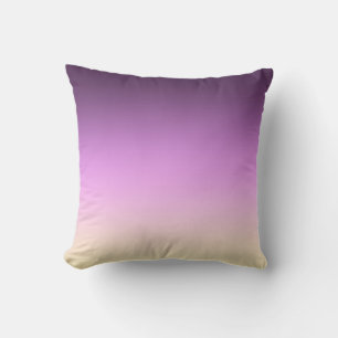 Gradiënt ombre paarse violet gele beige kleuren kussen