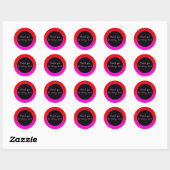 gradiënt ombre rood roze, sjaal, rood, roze ronde sticker (Vel)