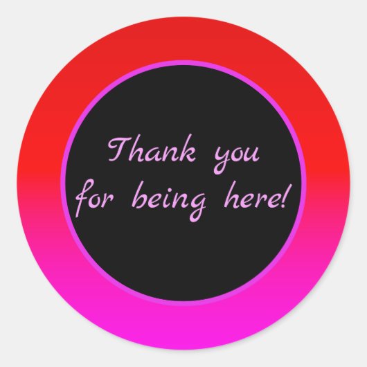 gradiënt ombre rood roze, sjaal, rood, roze ronde sticker (Voorkant)