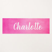 Gradiënt Ombre Roze Waterverf Gepersonaliseerde Na Yogamat (Voorkant (horizontaal))