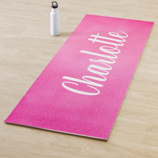 Gradiënt Ombre Roze Waterverf Gepersonaliseerde Na Yogamat (In situ)