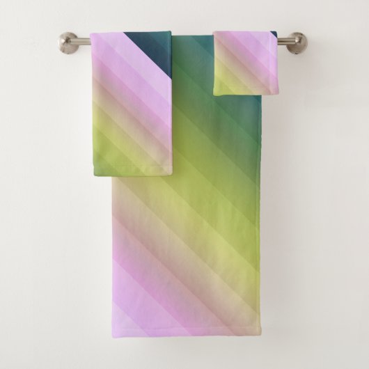 Gradiënt ombre stripe met zachte, troebele groene bad handdoek (Insitu)