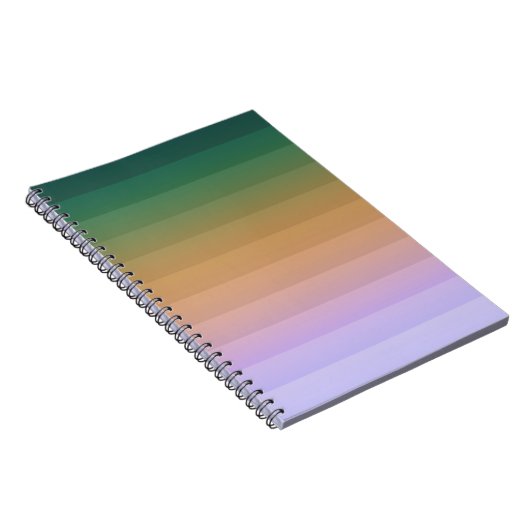 Gradiënt ombre stripe met zachte, troebele groene notitieboek (Rechterzijde)