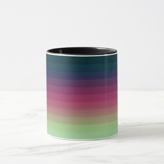Gradiënt ombre stripe met zachte, wazig multicolo mok (Midden)