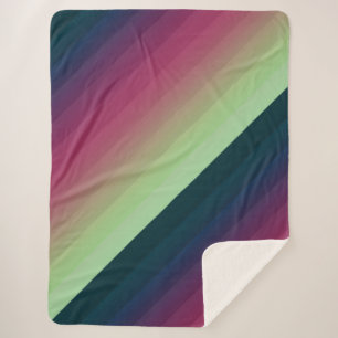 Gradiënt ombre stripe met zachte, wazig multicolo sherpa deken