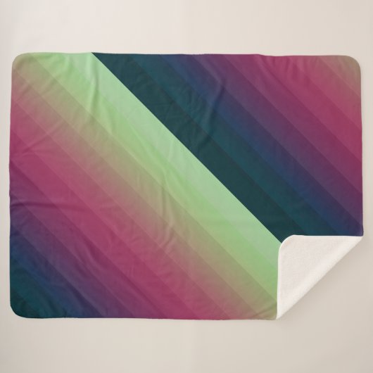 Gradiënt ombre stripe met zachte, wazig multicolo sherpa deken (Voorkant (horizontaal))