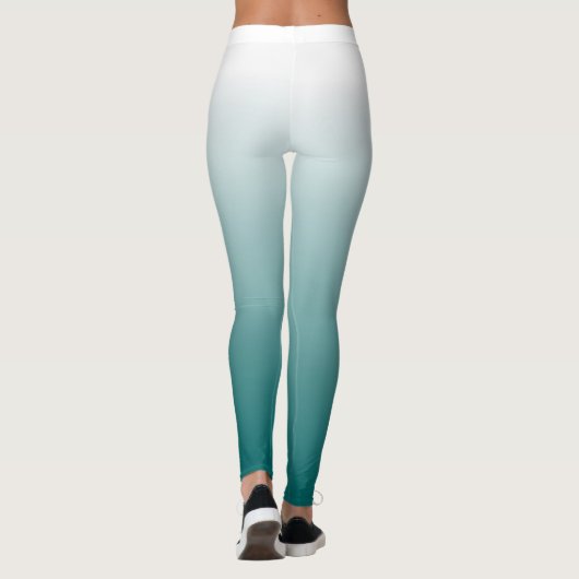 Gradient ombre white turkooise leggins leggings (Achterkant)