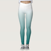 Gradient ombre white turkooise leggins leggings (Voorkant)