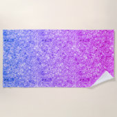 Gradiënt Paarse Blauwe en Roze Glitter Strandlaken (Voorkant)