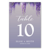 Gradiënt Paarse Bloemen bruiloft Kaart (Achterkant)