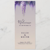 Gradiënt Paarse Bloemen bruiloft Programmakaart (Voorkant)