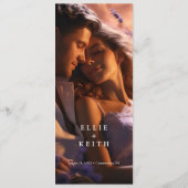 Gradiënt Paarse bloemen foto bruiloft Menu (Achterkant)