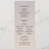 Gradiënt Paarse bloemen foto bruiloft Programmakaart (Achterkant)