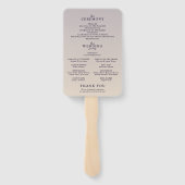 Gradient Paarse Bloemen Foto Trouwprogramma Handwaaier (Achterkant)