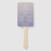 Gradient Paarse Bloemen Foto Trouwprogramma Handwaaier (Achterkant)