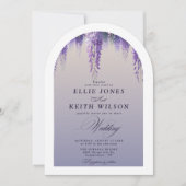 Gradiënt Paarse Bloemen Fotoboog Weddin Kaart (Voorkant)