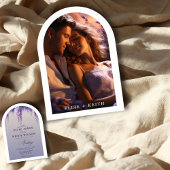 Gradiënt Paarse Bloemen Fotoboog Weddin Kaart