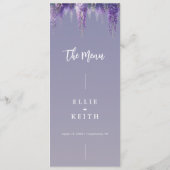 Gradiënt Paarse Bloemen Moderne bruiloft Menu (Achterkant)