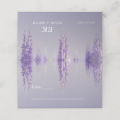 Gradiënt Paarse Bloemen Monogram Huwelijk Plaatskaartje (Buitenkant ongevouwen)