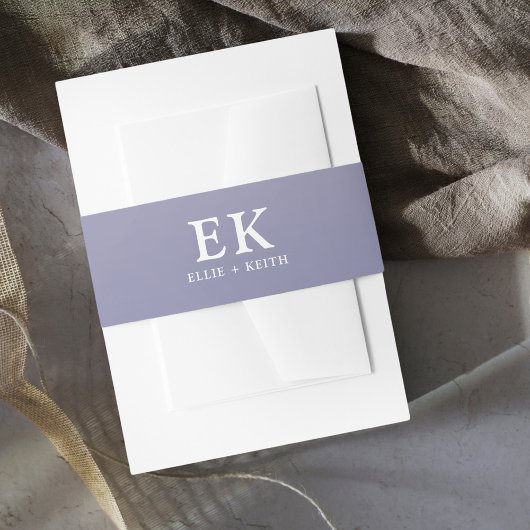 Gradiënt Paarse Bloemen Monogram Huwelijk Uitnodigingen Wikkel