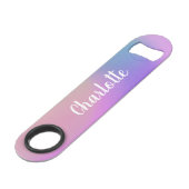 Gradiënt Paarse Boho Waterverf Persoonlijke naam Speed Flessenopener (Voorkant Gekanteld)