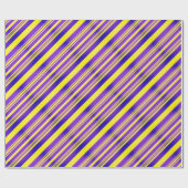 Gradiënt Paarse en gele strepen Cadeaupapier (Vlak)