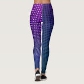 Gradiënt Paarse en Navy Blue Geometrisch ontwerp Leggings (Achterkant)