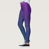 Gradiënt Paarse en Navy Blue Geometrisch ontwerp Leggings (Links)
