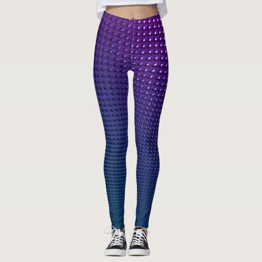 Gradiënt Paarse en Navy Blue Geometrisch ontwerp Leggings (Voorkant)