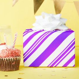 Gradiënt Paarse en witte strepen Cadeaupapier