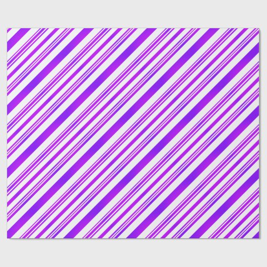Gradiënt Paarse en witte strepen Cadeaupapier (Vlak)