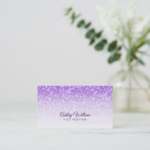 Gradiënt Paarse glitter Visitekaartje (Staand voorkant)