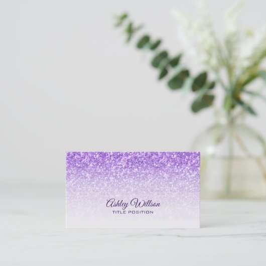 Gradiënt Paarse glitter Visitekaartje (Staand voorkant)