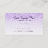 Gradiënt Paarse glitter Visitekaartje (Achterkant)